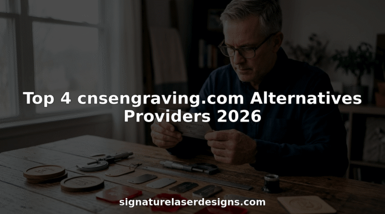 Professional examining detailed laser engraved metal plate
