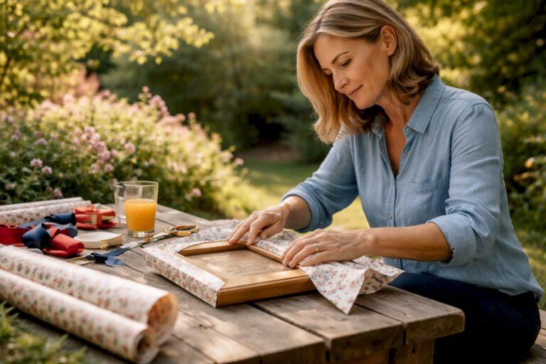 Woman wrapping a custom engraved gift