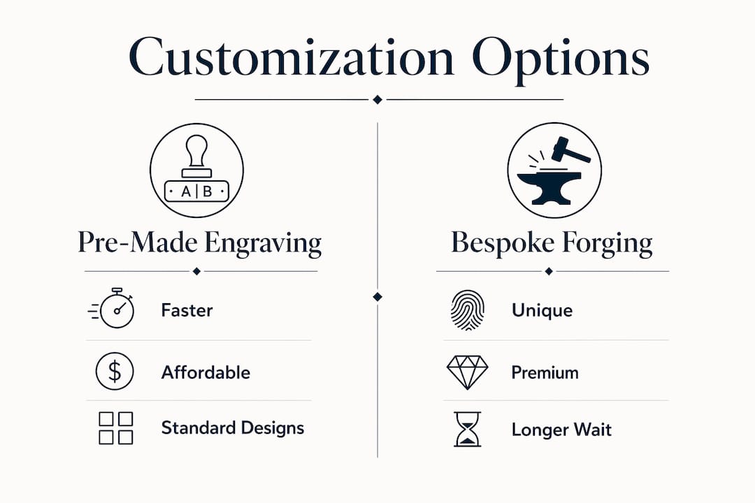 Infographic comparing knife customization options