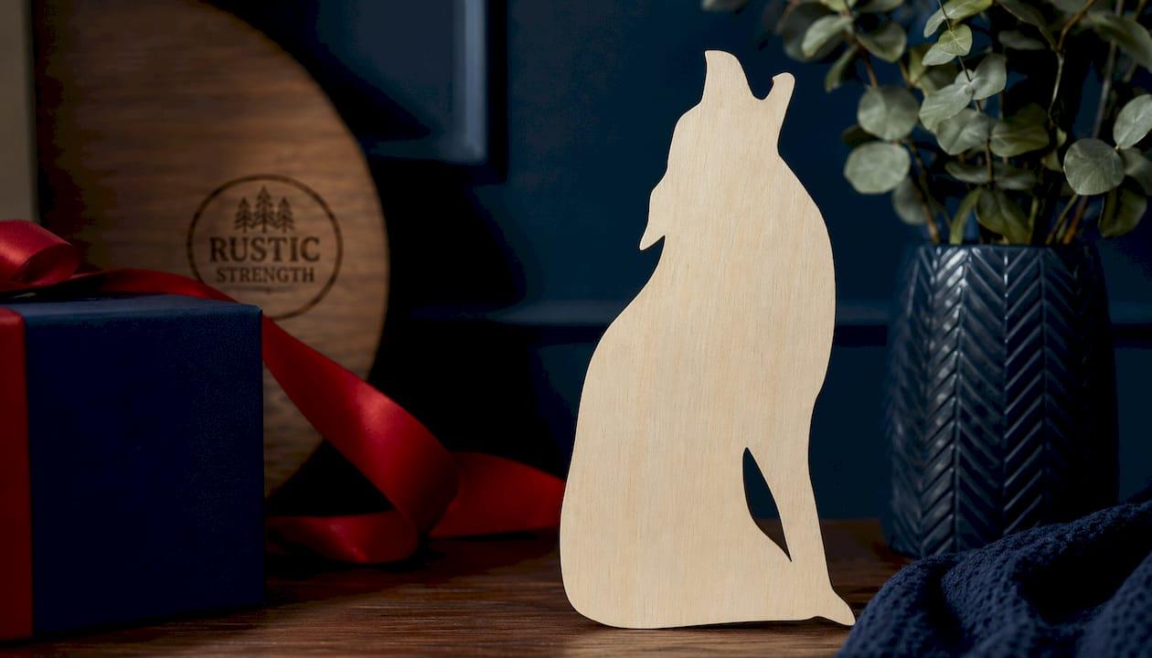 Howling Wolf Wood Cutout - 1/4 Inch Plywood