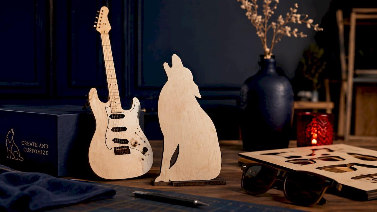 🎸 Wooden Guitar Cutout Sign – Precision Laser Cut Shapes