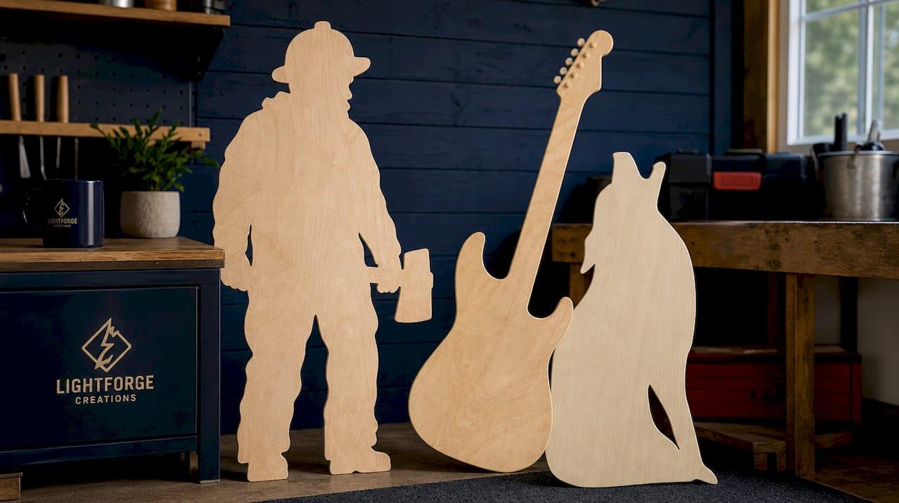 🎸 Wooden Guitar Cutout Sign – Precision Laser Cut Shapes