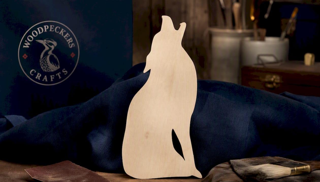 Howling Wolf Wood Cutout - 1/4 Inch Plywood