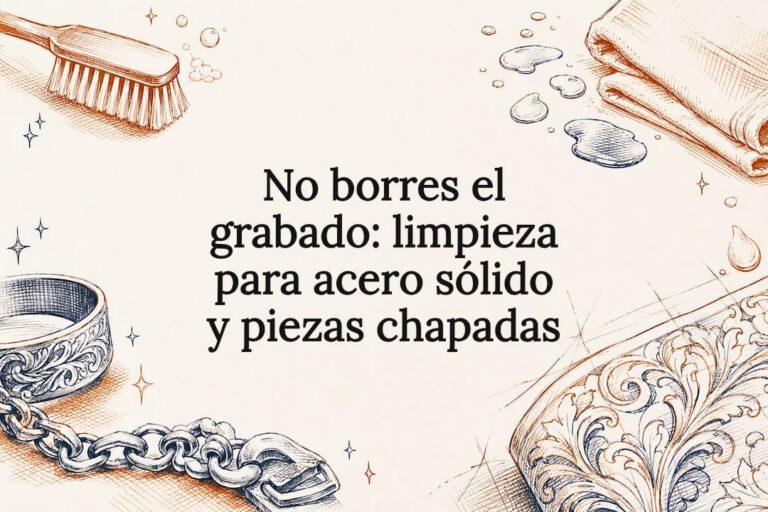 Tarjeta ilustrada para el cuidado del acero grabado