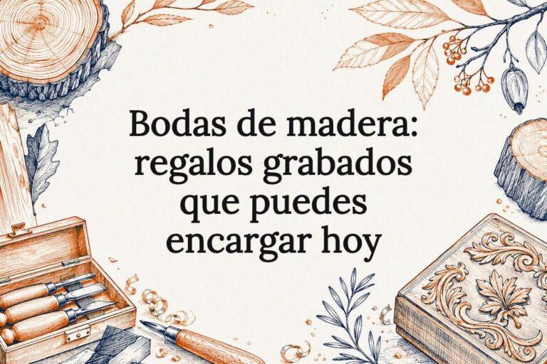 Ilustración decorativa para bodas de madera