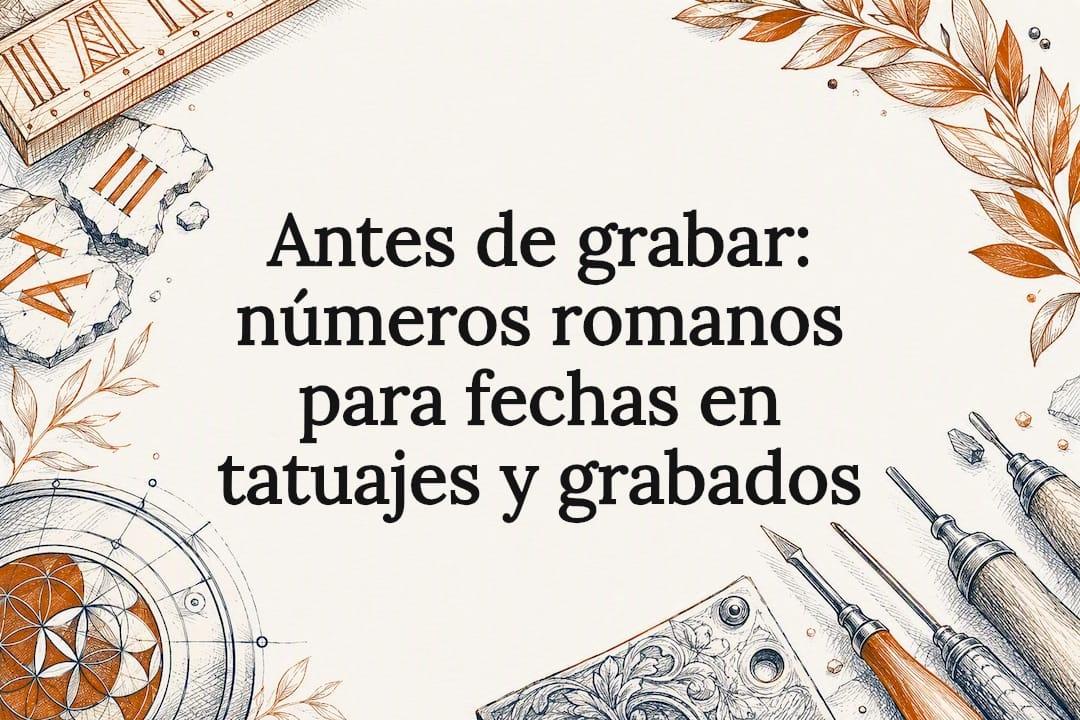 Tarjeta decorativa con fechas en números romanos