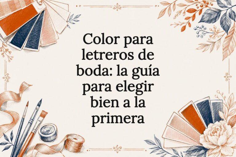 Tarjeta decorativa con paleta de colores para boda