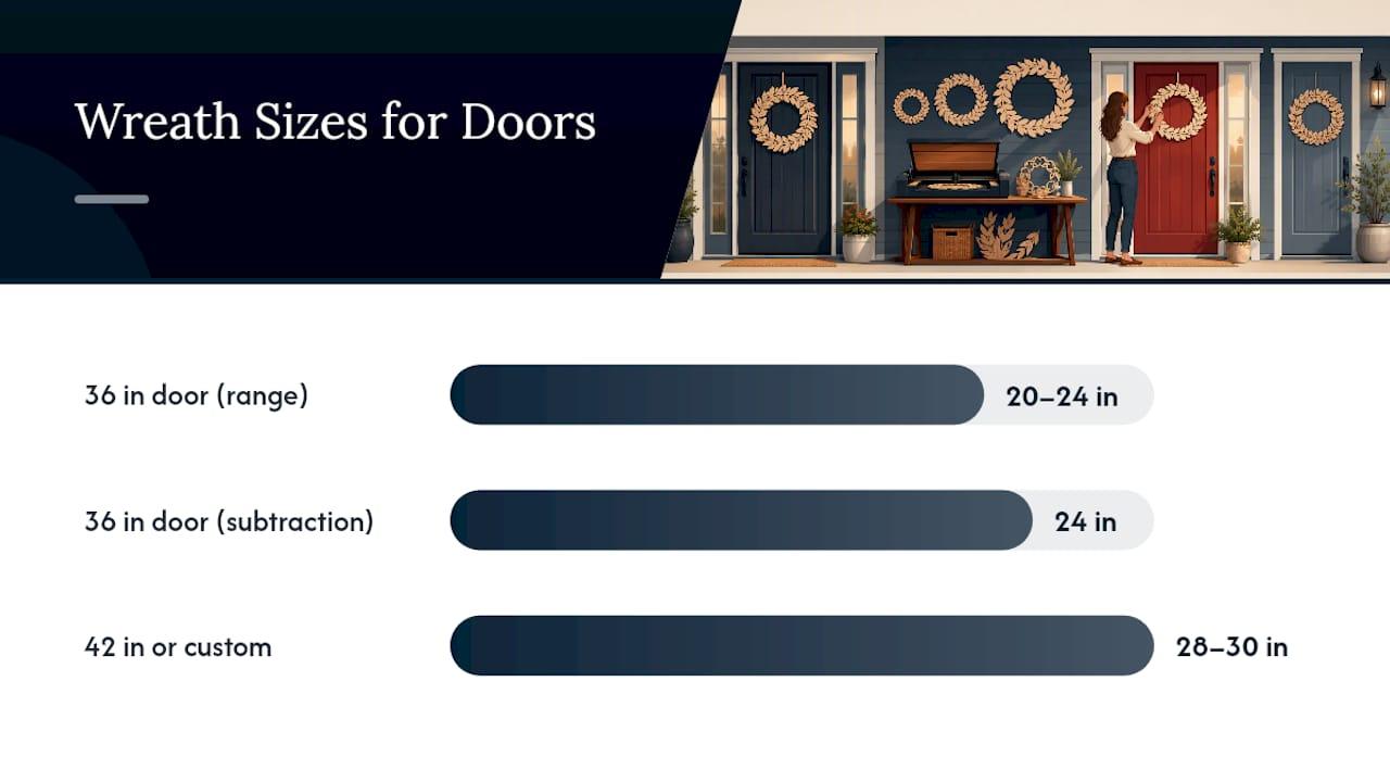 Door-width wreath sizing comparison chart