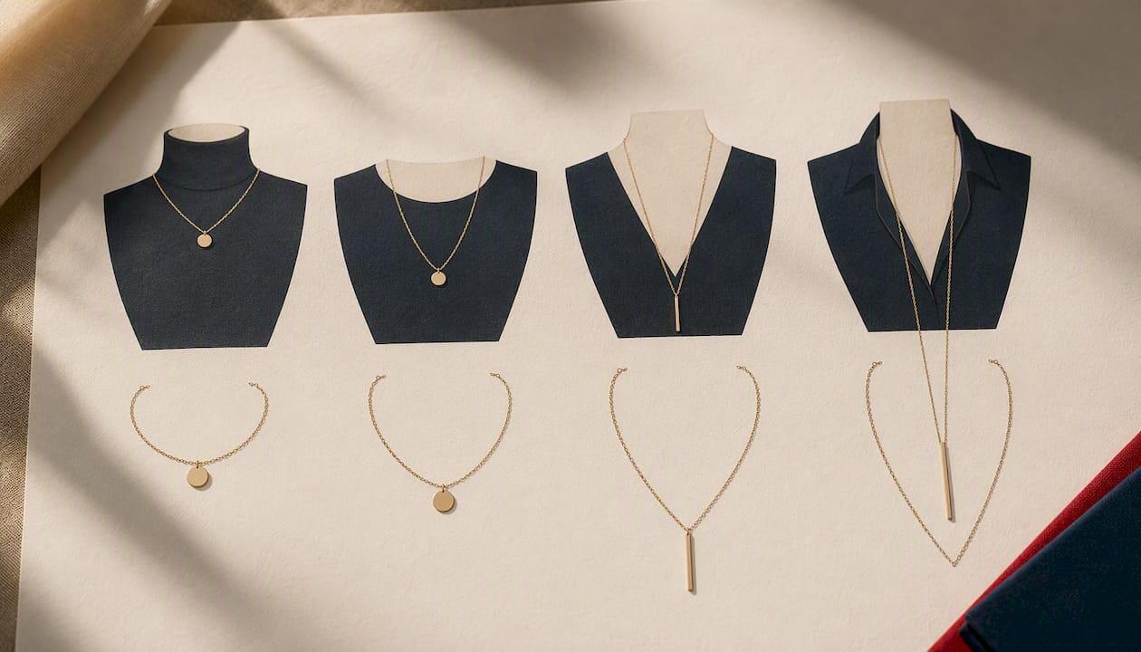 Comparación entre escotes y longitudes de collar