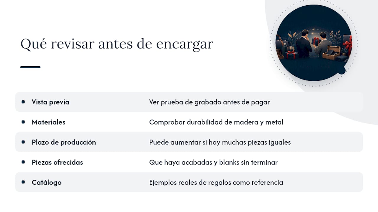 7. Qué mirar antes de elegir dónde encargar los regalos — overview diagram