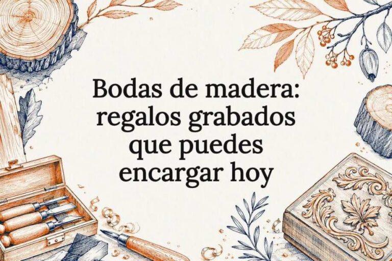 Ilustración decorativa sobre bodas de madera
