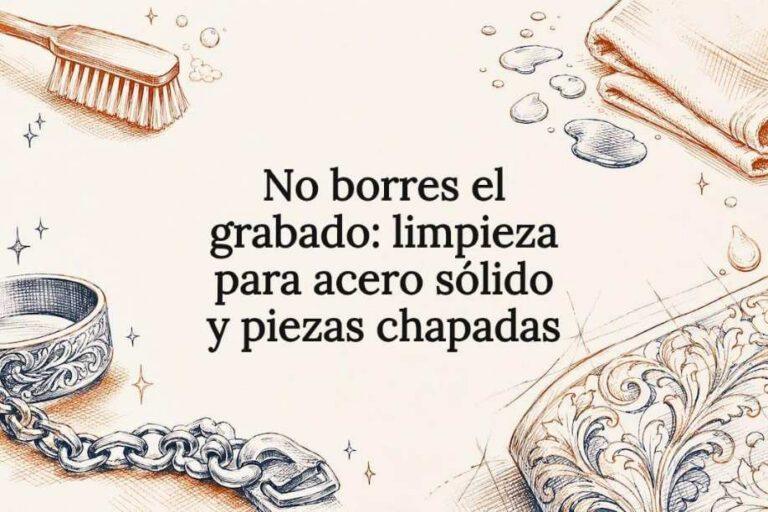 Tarjeta ilustrada sobre cuidado del acero grabado