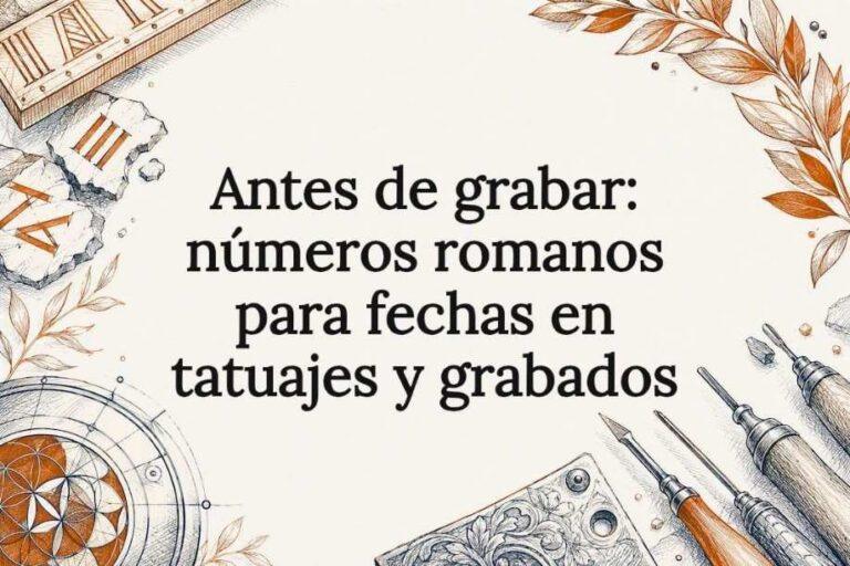 Tarjeta decorativa sobre fechas en números romanos