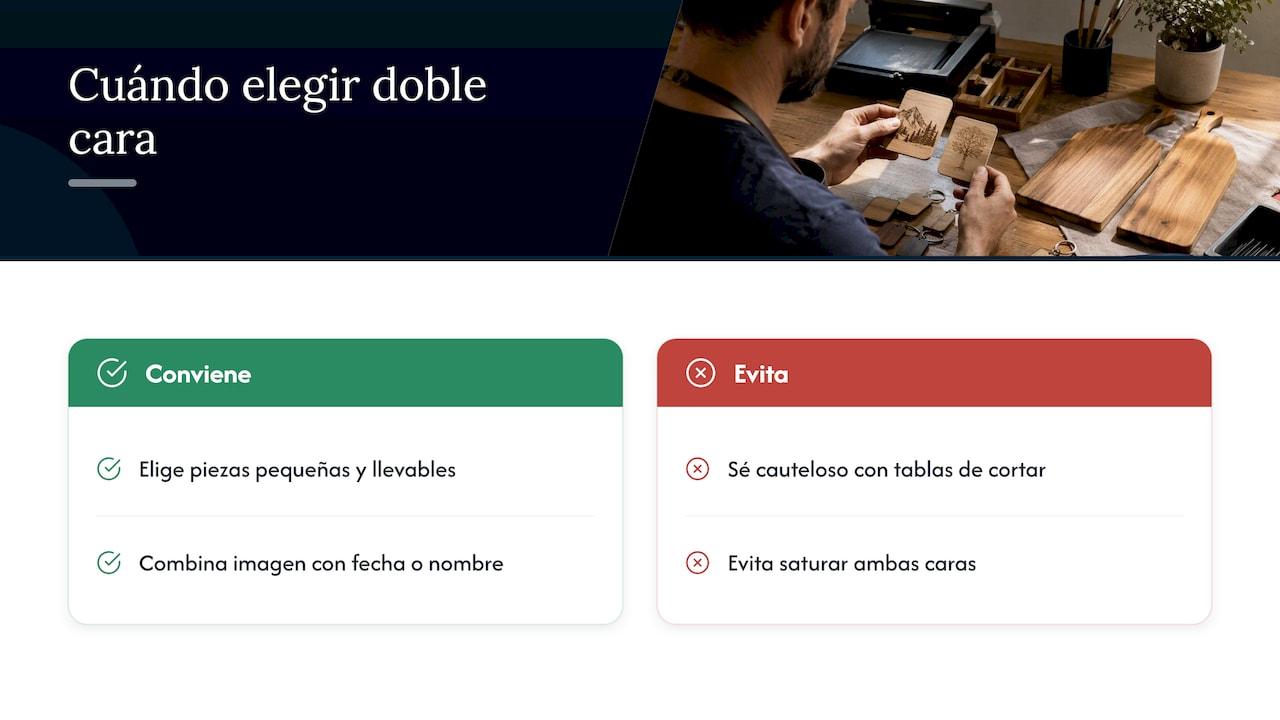 Perspectiva del taller: cuándo recomendamos el doble cara — overview diagram