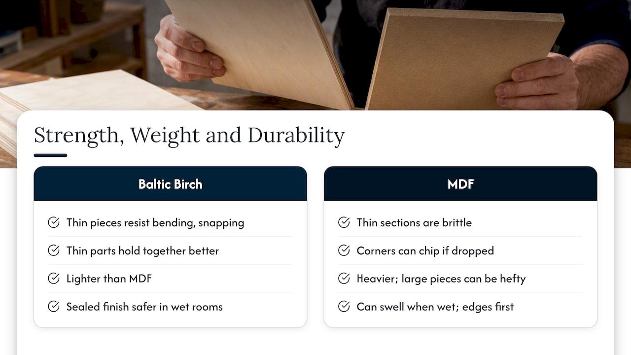 Plywood and MDF durability comparison