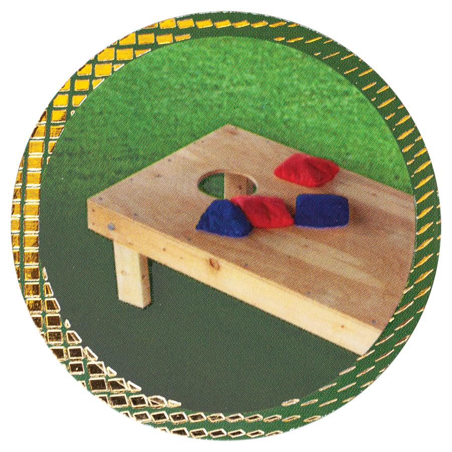 2" Dazzle Trophy Inserts, Sport and Activity (Packs) - 2" Corn Hole Dazzle Insert