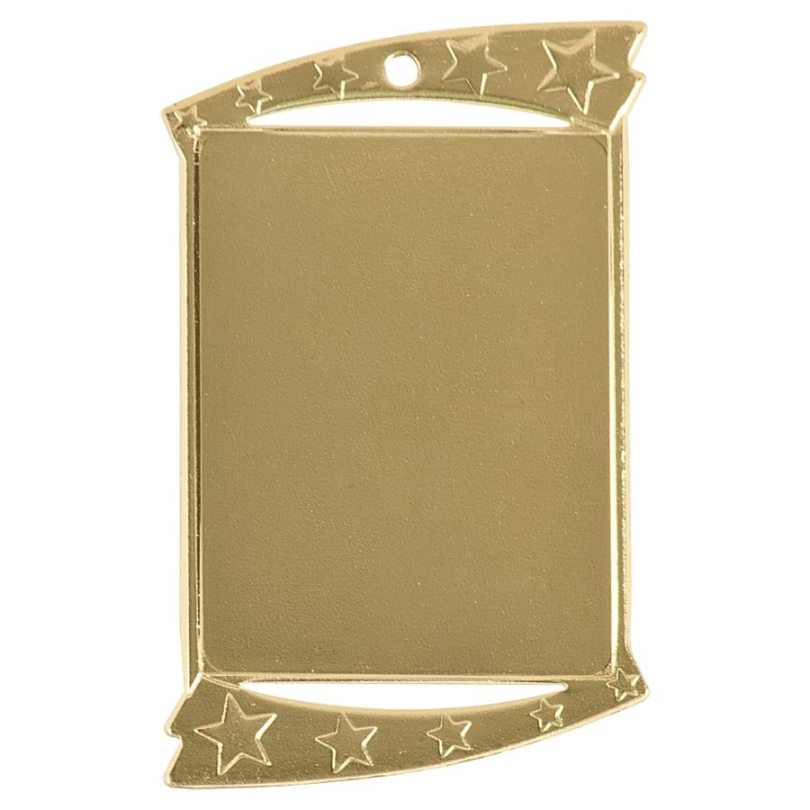 2" Mylar, Epoxy Dome and Activity Trophy Inserts, Coins and Insert Medals (Packs) - 1 3/4" x 2 3/4" Bright Gold Rectangular Insert Holder Medal