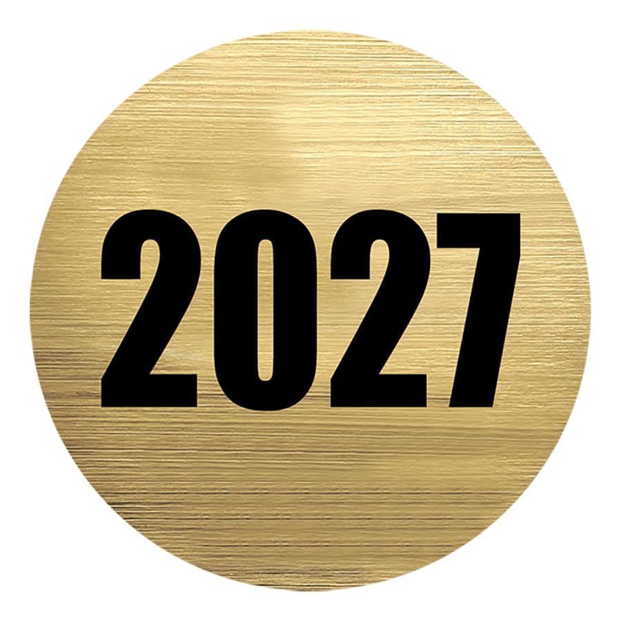 2" Mylar, Epoxy Dome and Activity Trophy Inserts, Coins and Insert Medals (Packs) - 2" 2027 Mylar Activity Insert