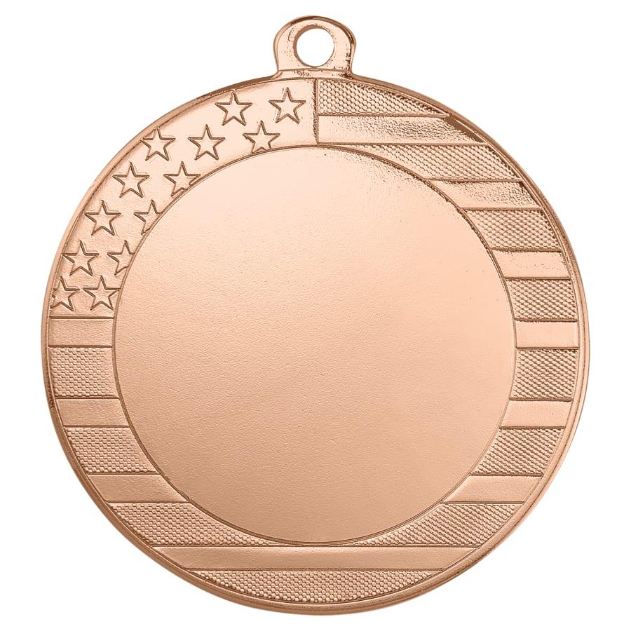 2" Mylar, Epoxy Dome and Activity Trophy Inserts, Coins and Insert Medals (Packs) - 2 3/4" Stars and Stripes 2" Insert Holder Medal - Bright Bronze
