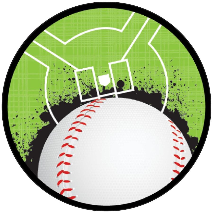 2" Mylar, Epoxy Dome and Activity Trophy Inserts, Coins and Insert Medals (Packs) - 2" Baseball Sport Activity Insert