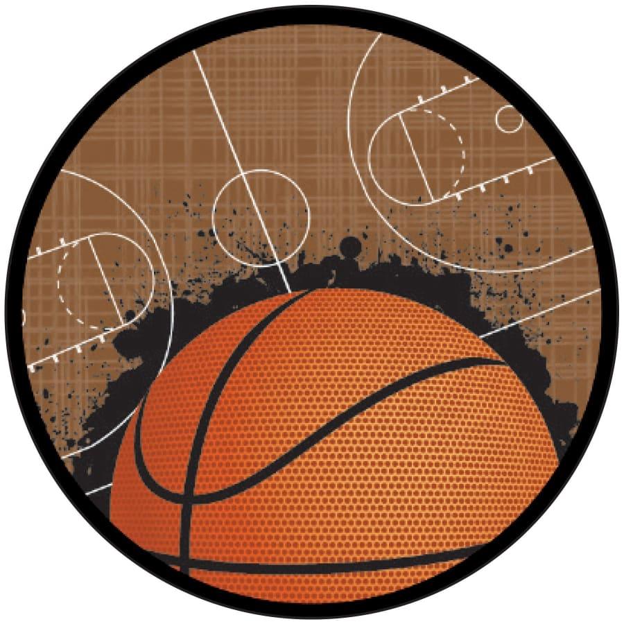 2" Mylar, Epoxy Dome and Activity Trophy Inserts, Coins and Insert Medals (Packs) - 2" Basketball Sport Activity Insert