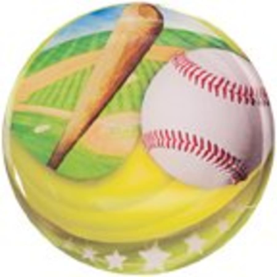 2" Mylar, Epoxy Dome and Activity Trophy Inserts, Coins and Insert Medals (Packs) - 2" Baseball Epoxy Dome Mylar Insert