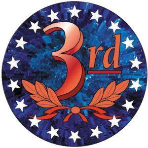 2" Mylar, Epoxy Dome and Activity Trophy Inserts, Coins and Insert Medals (Packs) - 2" Full Color First Place Mylar Insert