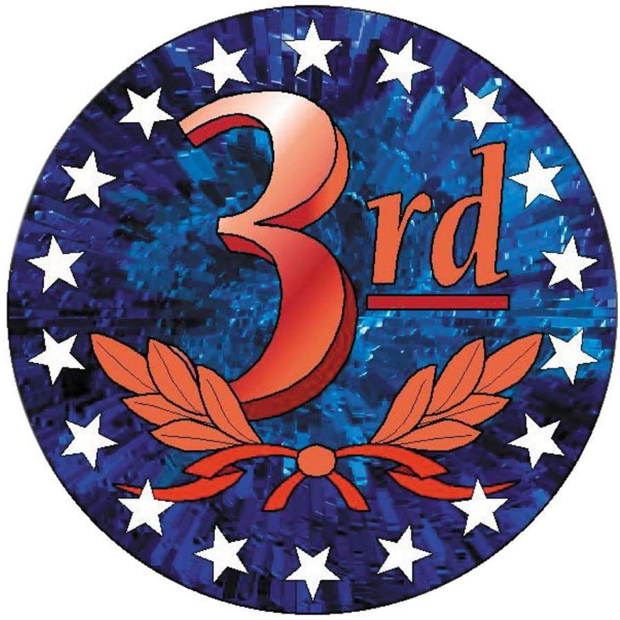 2" Mylar, Epoxy Dome and Activity Trophy Inserts, Coins and Insert Medals (Packs) - 2" Full Color First Place Mylar Insert