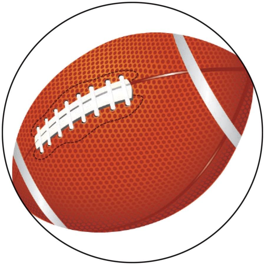 2" Mylar, Epoxy Dome and Activity Trophy Inserts, Coins and Insert Medals (Packs) - 2" Football Sport Ball Insert