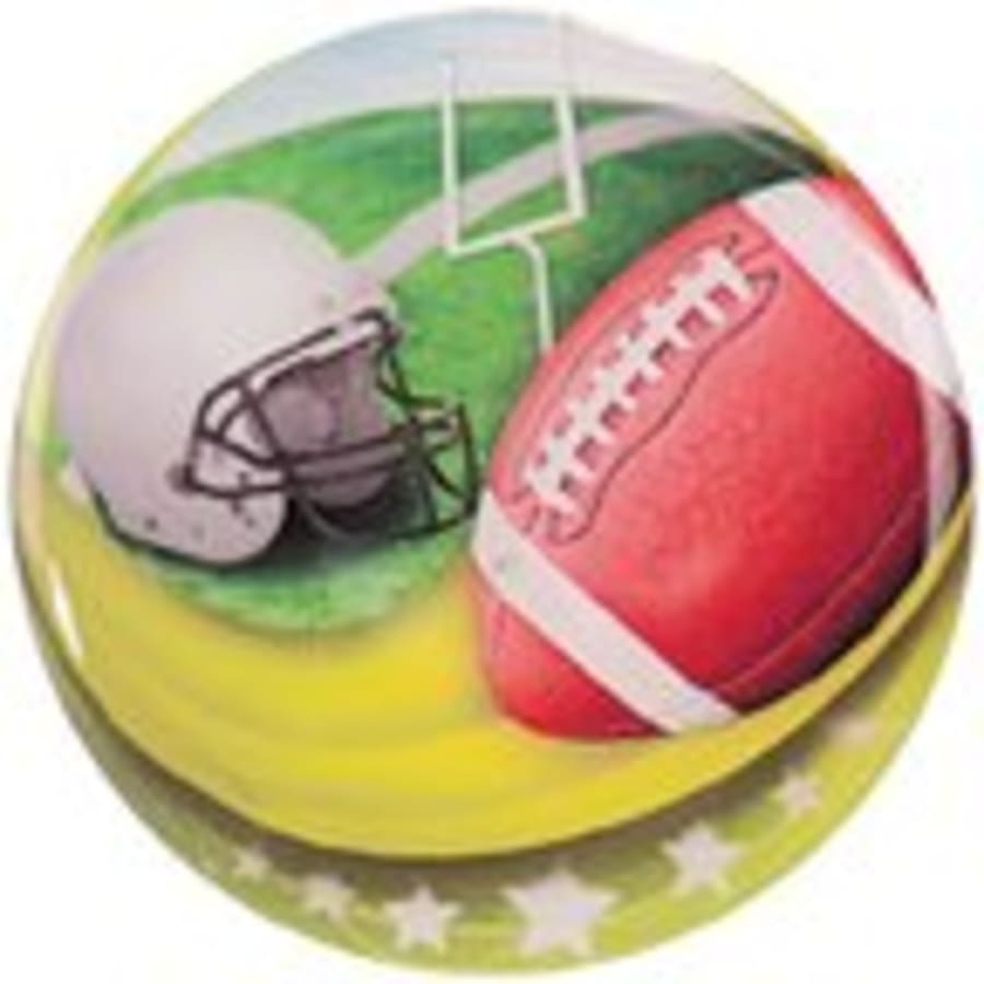 2" Mylar, Epoxy Dome and Activity Trophy Inserts, Coins and Insert Medals (Packs) - 2" Football Epoxy Dome Mylar Insert
