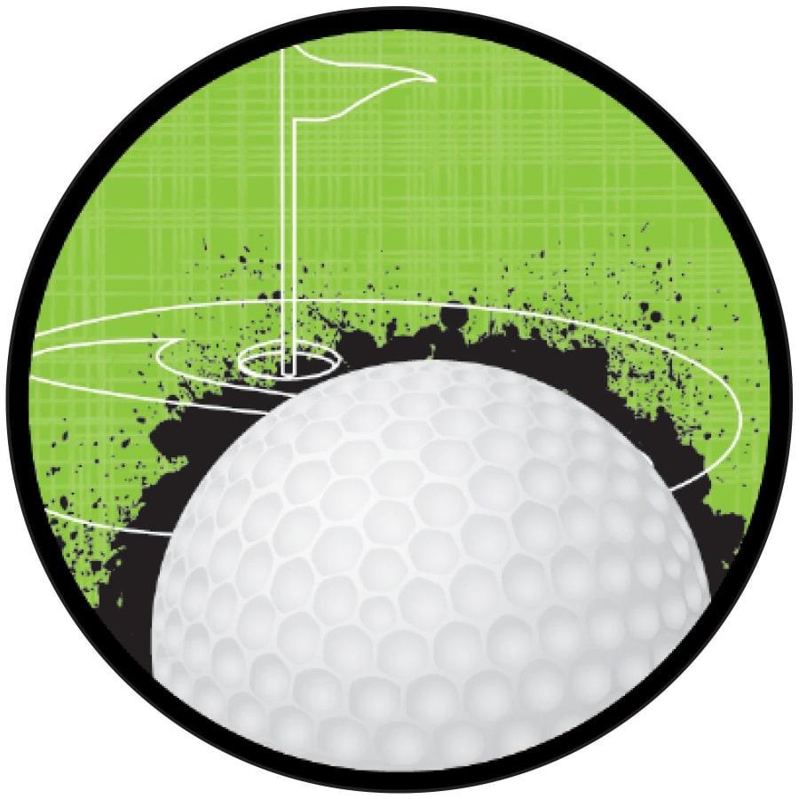2" Mylar, Epoxy Dome and Activity Trophy Inserts, Coins and Insert Medals (Packs) - 2" Golf Sport Activity Insert
