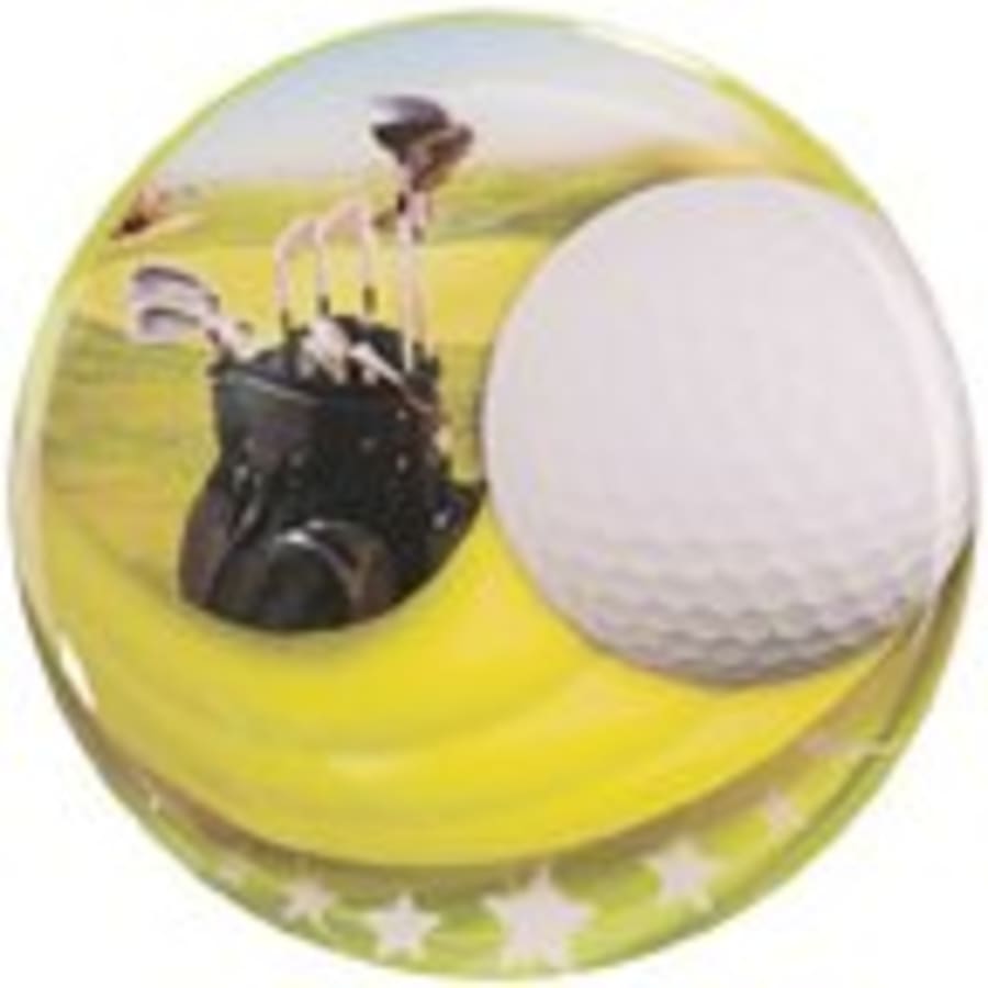 2" Mylar, Epoxy Dome and Activity Trophy Inserts, Coins and Insert Medals (Packs) - 2" Golf Epoxy Dome Mylar Insert
