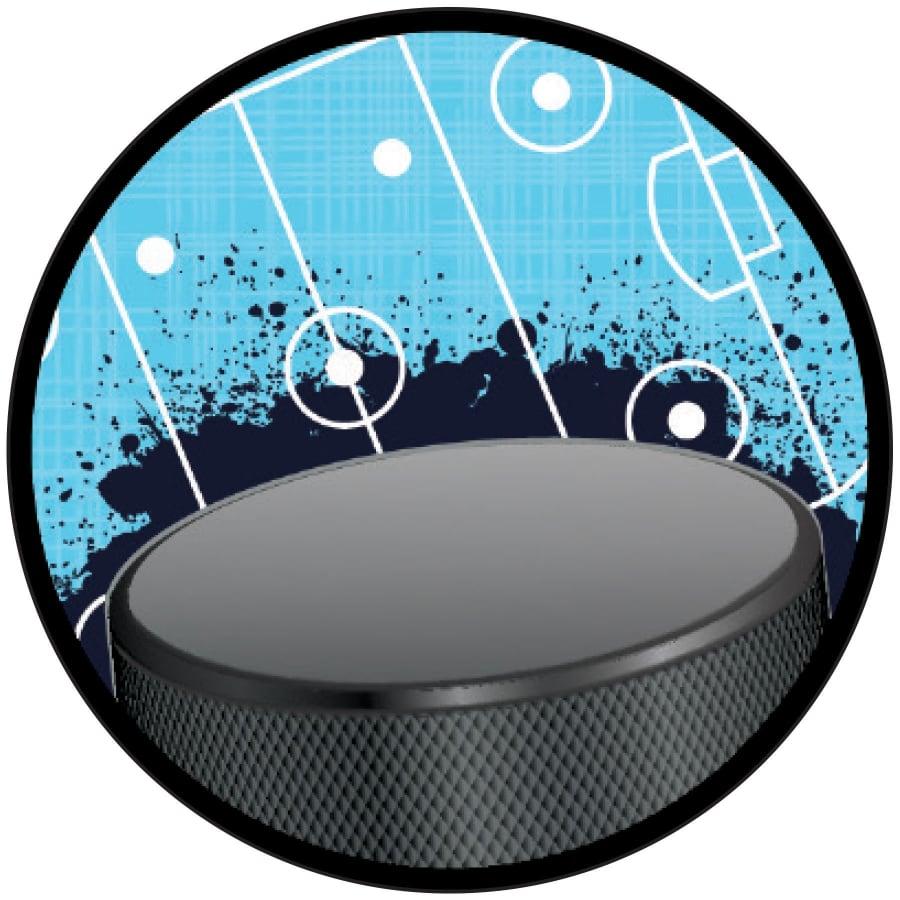 2" Mylar, Epoxy Dome and Activity Trophy Inserts, Coins and Insert Medals (Packs) - 2" Hockey Sport Activity Insert