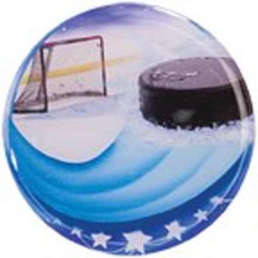 2" Mylar, Epoxy Dome and Activity Trophy Inserts, Coins and Insert Medals (Packs) - 2" Hockey Epoxy Dome Mylar Insert