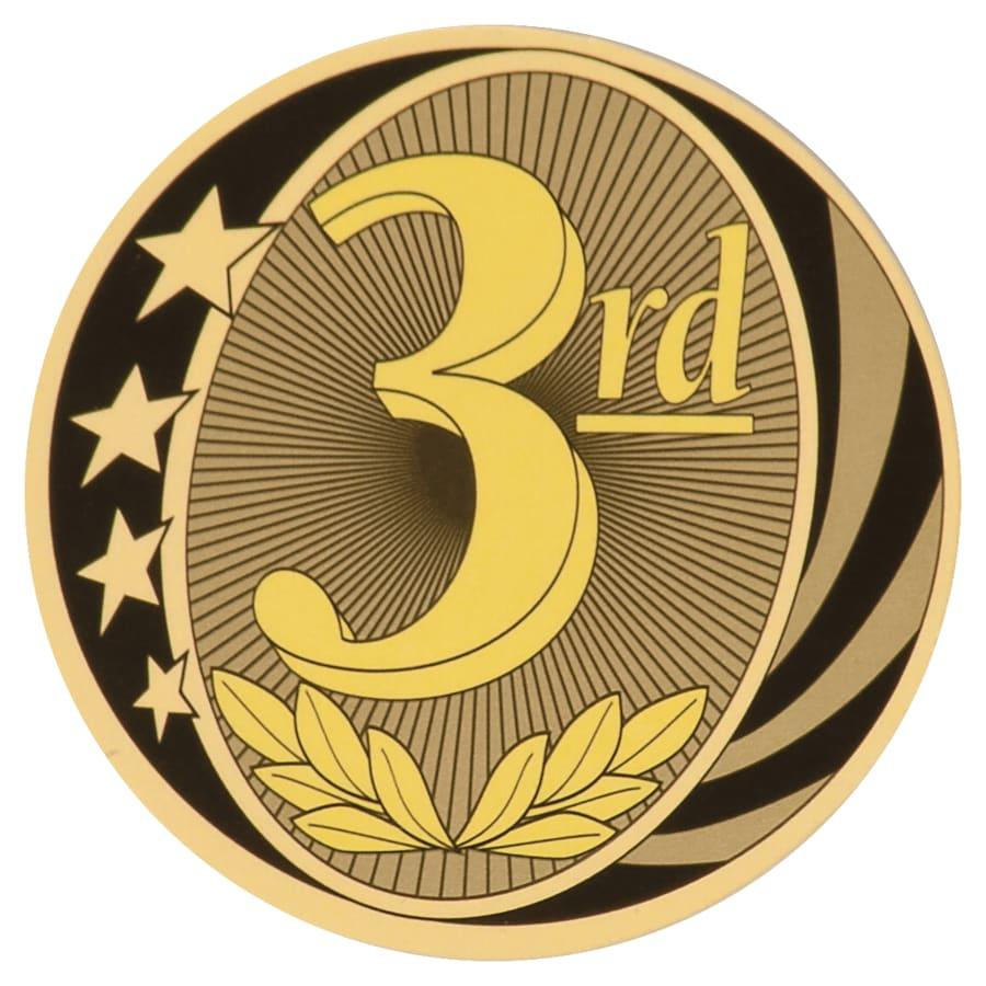 2" Mylar, Epoxy Dome and Activity Trophy Inserts, Coins and Insert Medals (Packs) - 2" MidNite Star 3rd Place Mylar Insert
