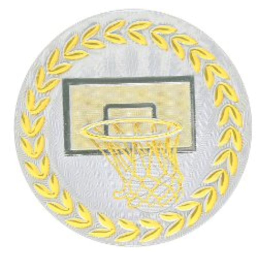 2" Mylar, Epoxy Dome and Activity Trophy Inserts, Coins and Insert Medals (Packs) - 2" Metallic Basketball Mylar