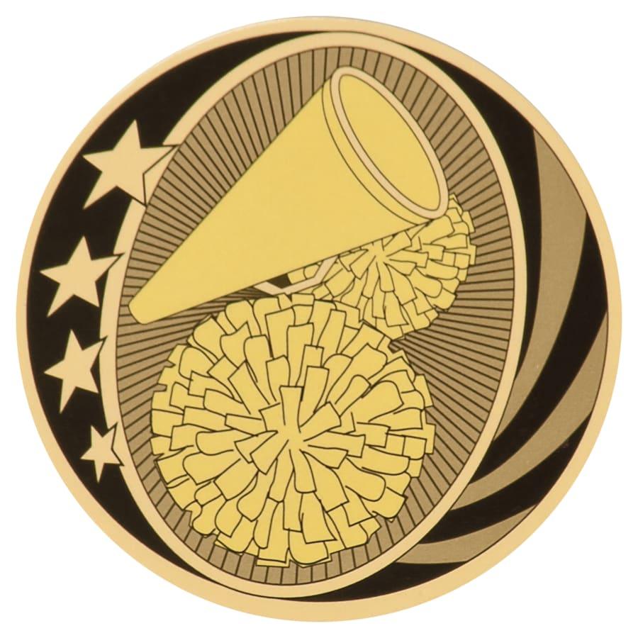 2" Mylar, Epoxy Dome and Activity Trophy Inserts, Coins and Insert Medals (Packs) - 2" MidNite Star Cheer Mylar Insert