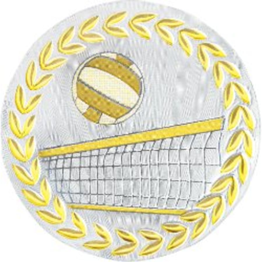 2" Mylar, Epoxy Dome and Activity Trophy Inserts, Coins and Insert Medals (Packs) - 2" Metallic Volleyball Mylar