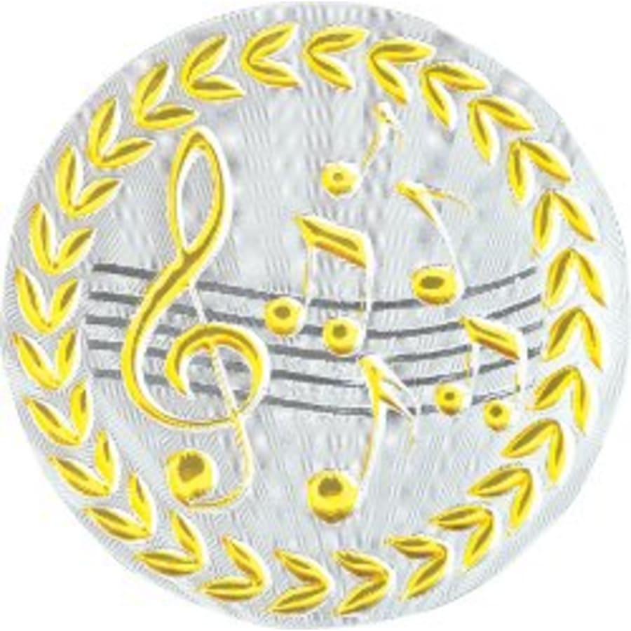 2" Mylar, Epoxy Dome and Activity Trophy Inserts, Coins and Insert Medals (Packs) - 2" Metallic Music Mylar