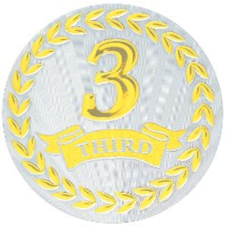 2" Mylar, Epoxy Dome and Activity Trophy Inserts, Coins and Insert Medals (Packs) - 2" Metallic 3rd Place Mylar