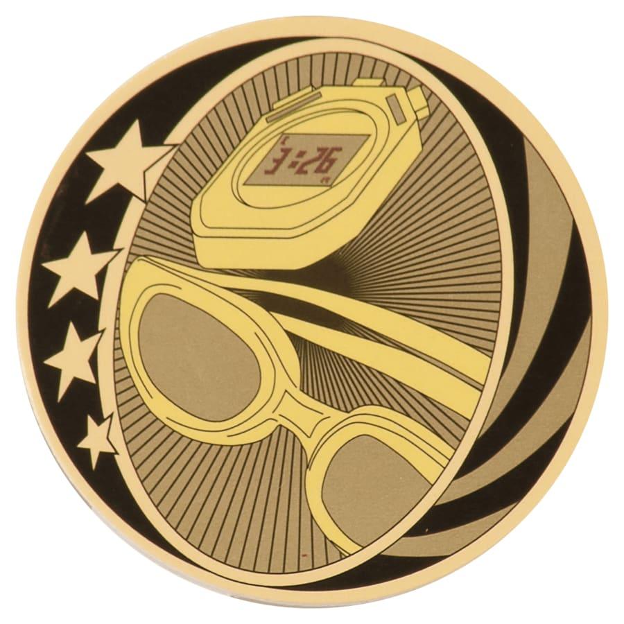 2" Mylar, Epoxy Dome and Activity Trophy Inserts, Coins and Insert Medals (Packs) - 2" MidNite Star Swimming Mylar Insert