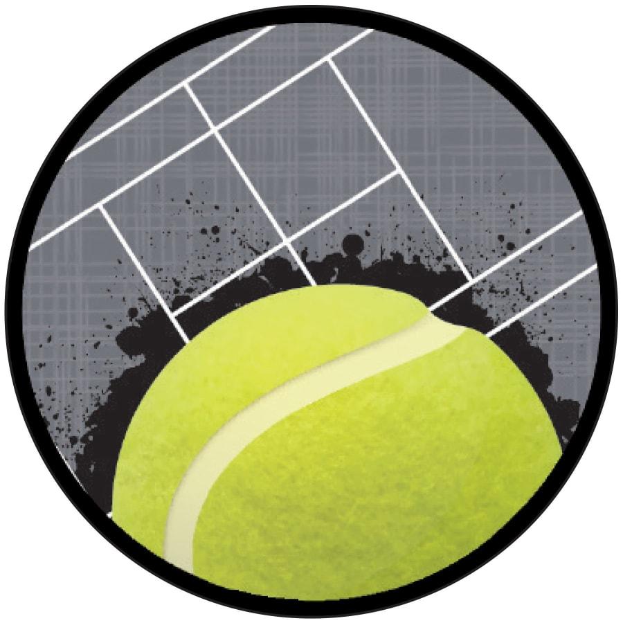 2" Mylar, Epoxy Dome and Activity Trophy Inserts, Coins and Insert Medals (Packs) - 2" Tennis Sport Activity Insert
