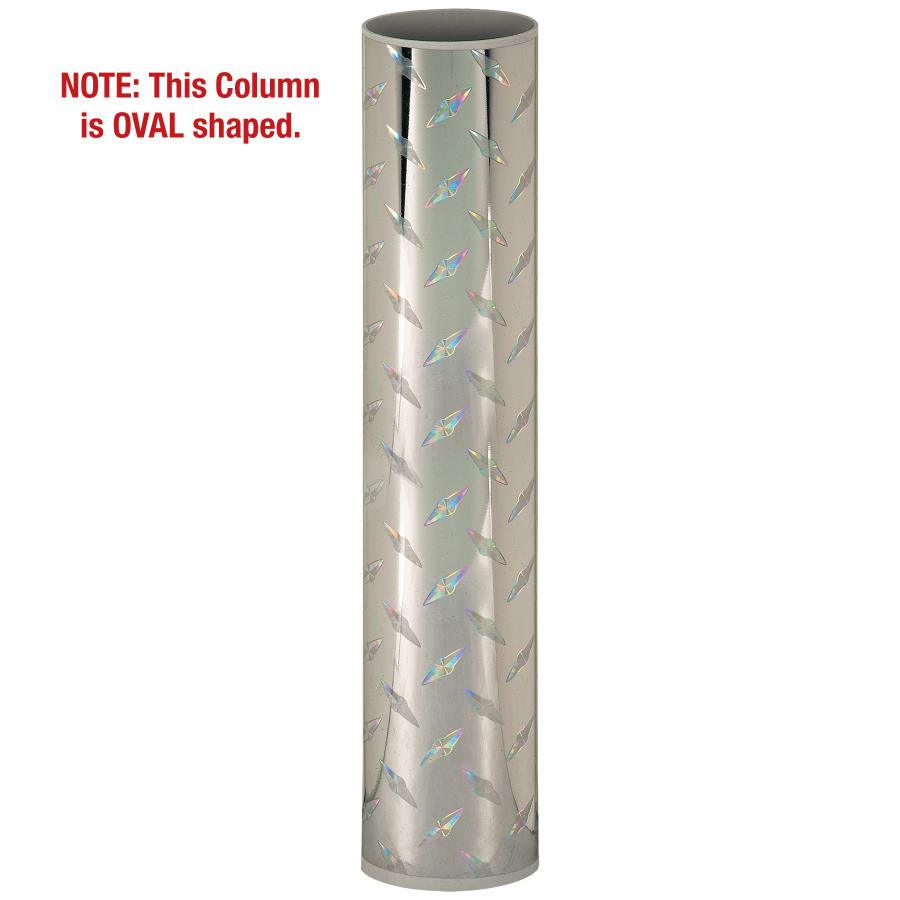 24" Trophy Columns: Fantasy, Rainbow and Diamond Plate - 24" Oval Diamond Plate Trophy Column