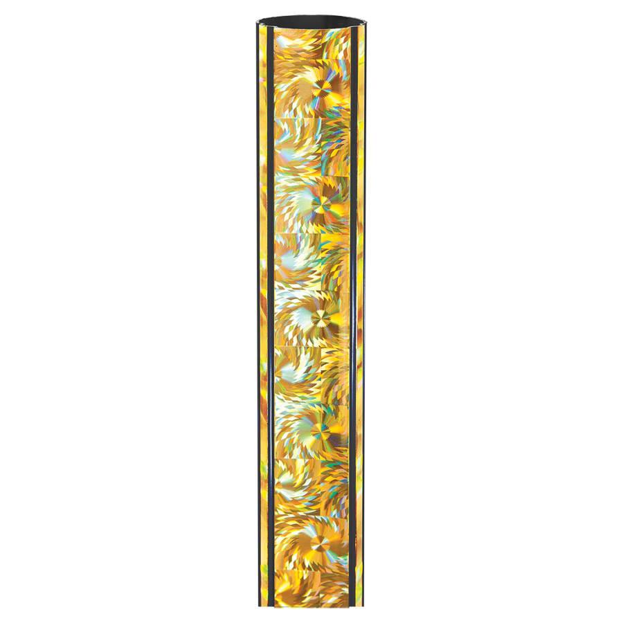 45" Round Trophy Column Tubing, 1 3/4" (Cut to Length) - 45" Gold/Gold Round Buzz Saw Trophy Column