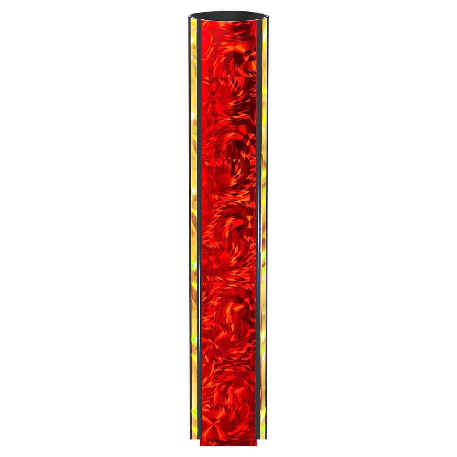 45" Round Trophy Column Tubing, 1 3/4" (Cut to Length) - 45" Red/Gold Round Buzz Saw Trophy Column