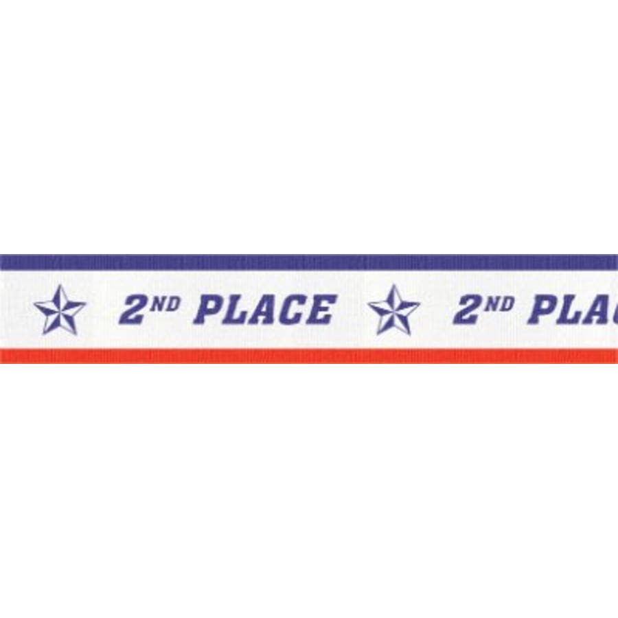 7/8" Medal Neck Ribbons with or without Snap Clip (Packs) - 7/8" 2nd Place Sport Neck Ribbon with Snap Clip