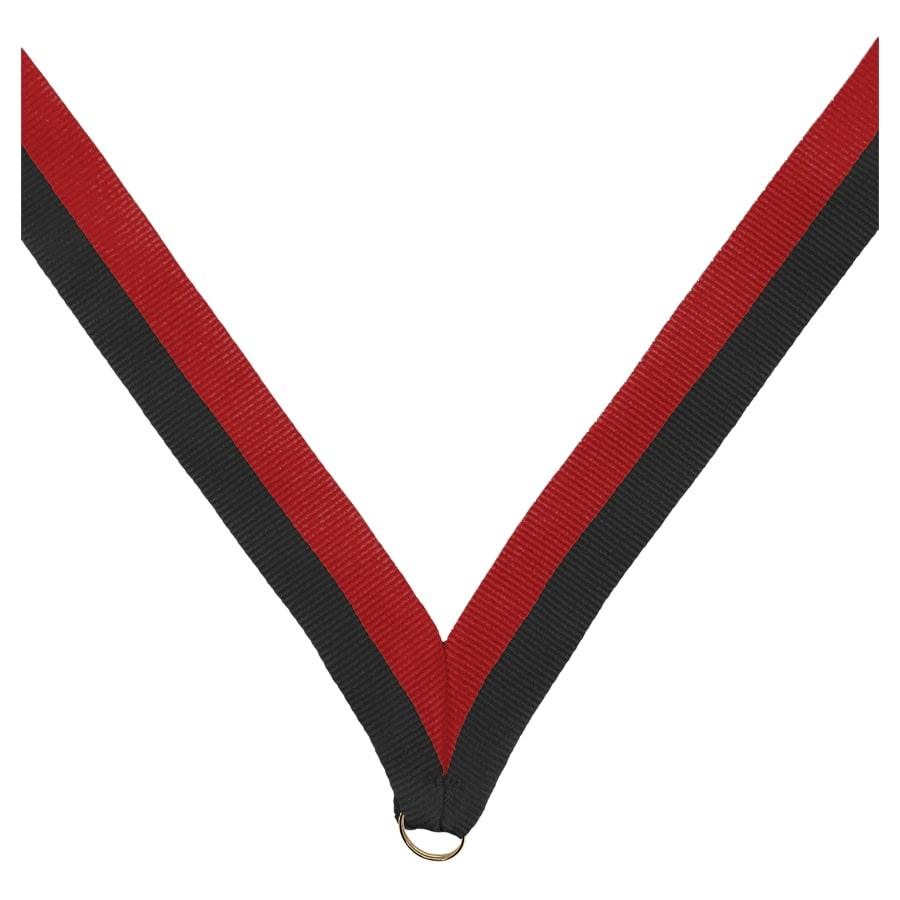 7/8" Medal Neck Ribbons with or without Snap Clip (Packs) - 7/8" Black/Red Neck Ribbon without Snap Clip