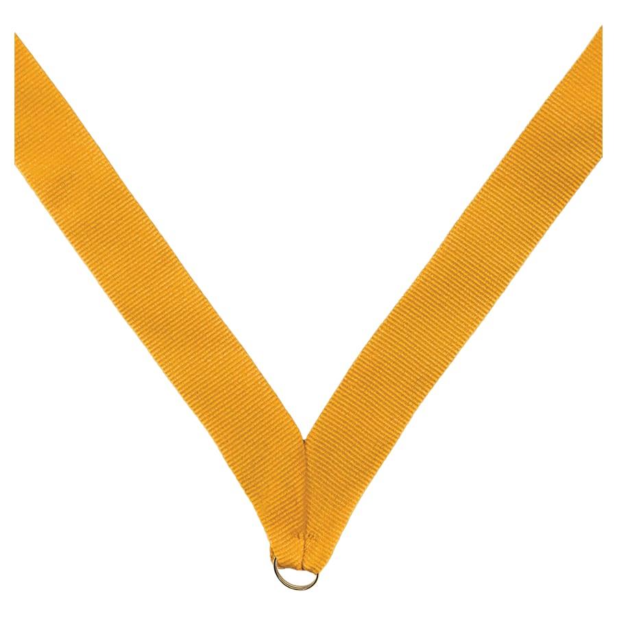 7/8" Medal Neck Ribbons with or without Snap Clip (Packs) - 7/8" Gold Neck Ribbon without Snap Clip