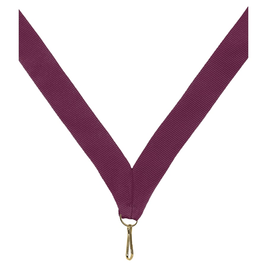 7/8" Medal Neck Ribbons with or without Snap Clip (Packs) - 7/8" Maroon Neck Ribbon with Snap Clip