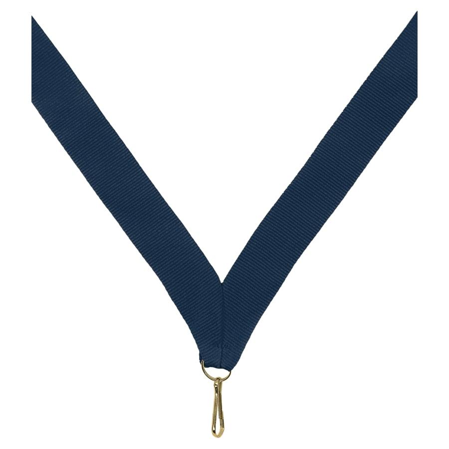 7/8" Medal Neck Ribbons with or without Snap Clip (Packs) - 7/8" Navy Blue Neck Ribbon with Snap Clip
